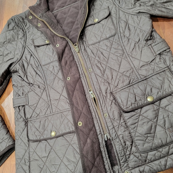 L.L. Bean Quilted Fleece Lined Snap Front Riding Jacket Coat Size Small 0HMS6 - Picture 6 of 11